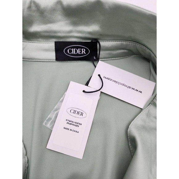 Dirty Martini Long Sleeve Pale Green Mini Dress by Cider Women's Size Large - Picture 11 of 11